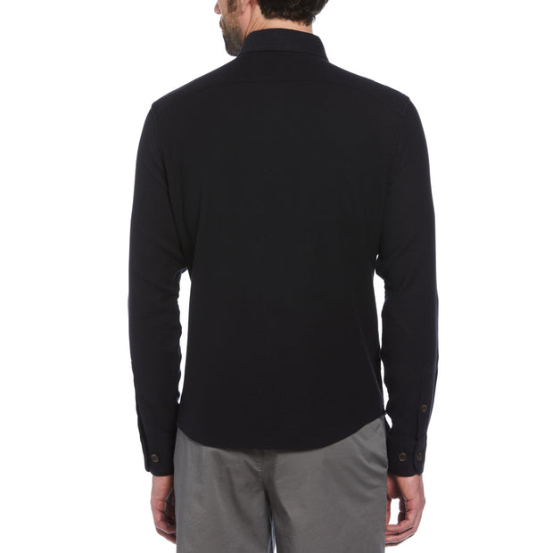 Ecovero™ Blend Loop Back Overshirt In True Black