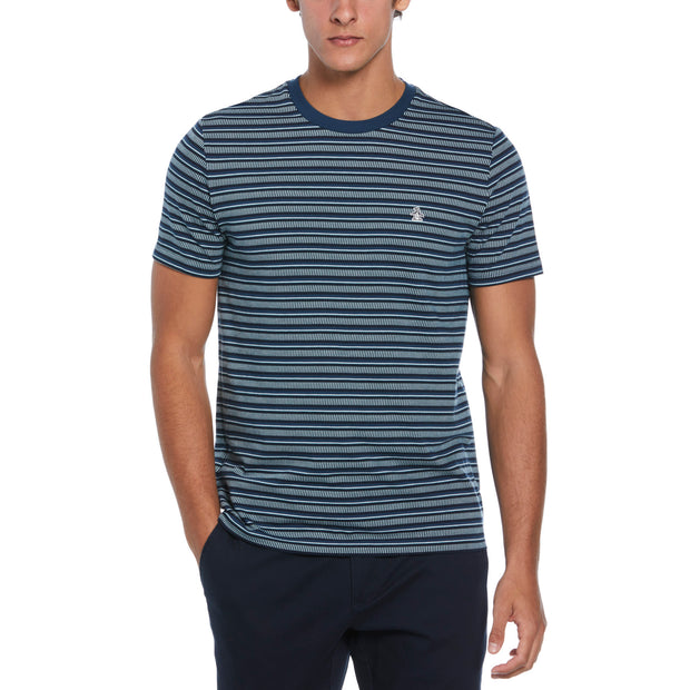 All Over Striped T-Shirt In Dark Sapphire