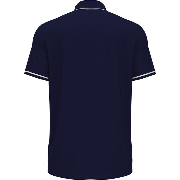 Oversized Pete Tipped Short Sleeve Golf Polo Shirt In Black Iris