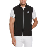 Mixed Media Reversible Fleece Golf Vest In Caviar