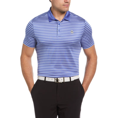 Heritage Stripe Solid Collar Golf Polo Shirt In Amparo Blue