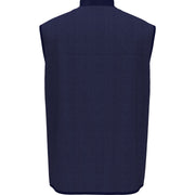 Mixed Media Reversible Fleece Golf Gilet In Black Iris