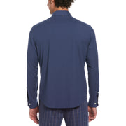 Ecovero Oxford Stretch Long Sleeve Shirt In Sargasso Sea