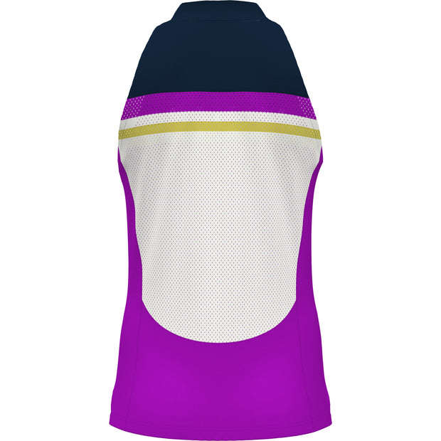 Women's Colour Block Halter Tennis Top In Purple Cactus Flower