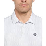 Allover Pete Print Short Sleeve Golf Polo Shirt In Bright White