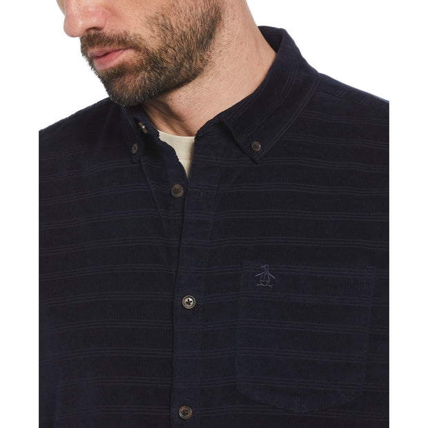 Dobby Corduroy Shirt In Dark Sapphire