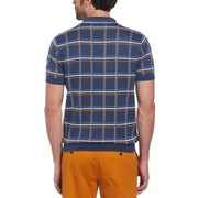 Plaid 1/4 Zip Sweater Polo In Sargasso Sea