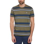 Jersey Auto Stripe T-Shirt In Dusty Olive