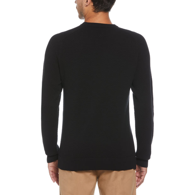 Bubble Stitch Sweater In True Black