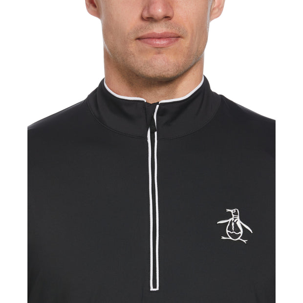 Technical Earl 1/4 Zip Long Sleeve Golf Sweater In Caviar