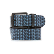 Logo Patterned Reversible Belt In Black Iris