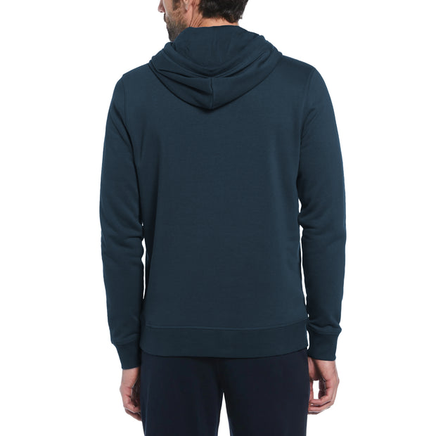 Sticker Pete Pullover Fleece Hoodie In Blue Wing Teal