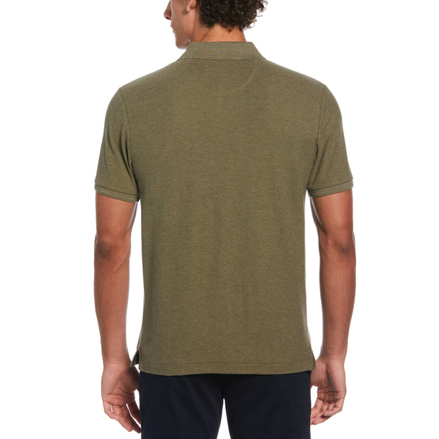 Sticker Pete Daddy Short Sleeve Polo Shirt In Dusty Olive Heather