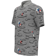 Oxford Polar Pete Print Golf Polo Shirt In Quiet Shade