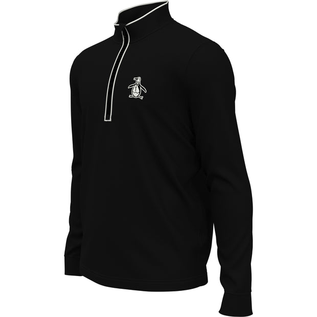 Technical Earl 1/4 Zip Long Sleeve Golf Sweater In Caviar