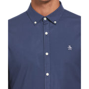 Ecovero Oxford Stretch Long Sleeve Shirt In Sargasso Sea