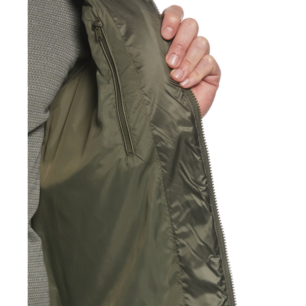 Recycled Polyester Quilted Jacket In Dusty Olive