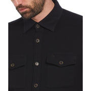 Ecovero™ Blend Loop Back Overshirt In True Black