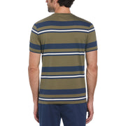 Jersey Auto Stripe T-Shirt In Dusty Olive