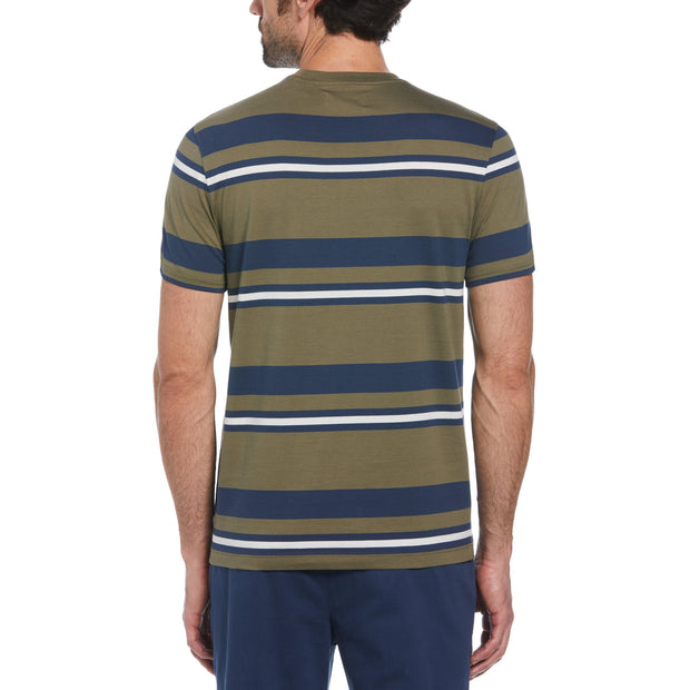 Jersey Auto Stripe T-Shirt In Dusty Olive