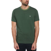 Micro Stripe T-Shirt In Elm Green