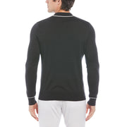 The Earl Merino Wool Blend Golf Sweater In Dark Caviar Heather