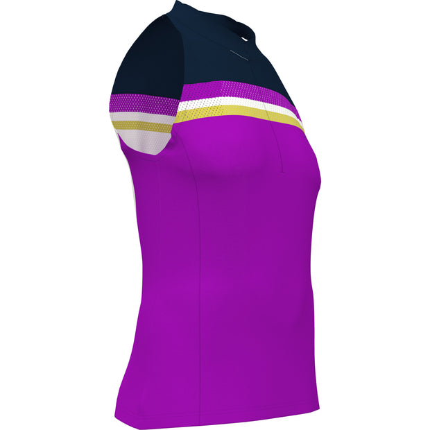 Women's Colour Block Halter Tennis Top In Purple Cactus Flower