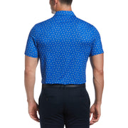 Micro Octopus Print Golf Polo In Blue Tattoo