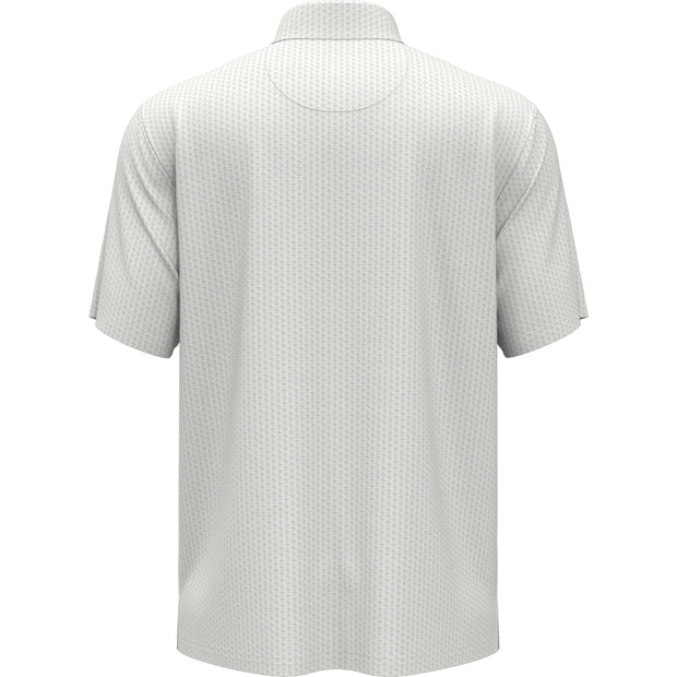 Allover Pete Print Short Sleeve Golf Polo Shirt In Bright White