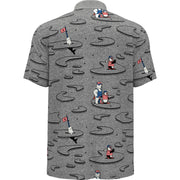 Oxford Polar Pete Print Golf Polo Shirt In Quiet Shade