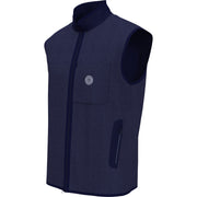 Mixed Media Reversible Fleece Golf Vest In Black Iris