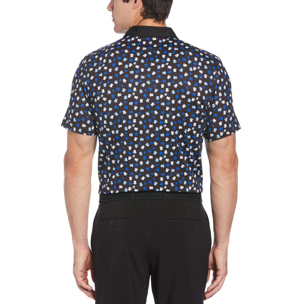 Whimsical Earl Print Golf Polo In Caviar