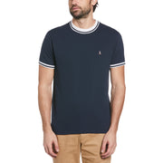 Organic Cotton Pique T-Shirt In Dark Sapphire