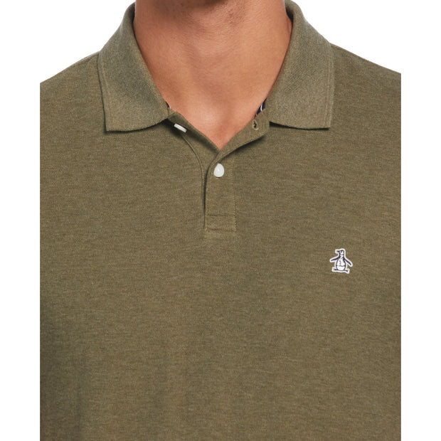 Sticker Pete Daddy Short Sleeve Polo Shirt In Dusty Olive Heather