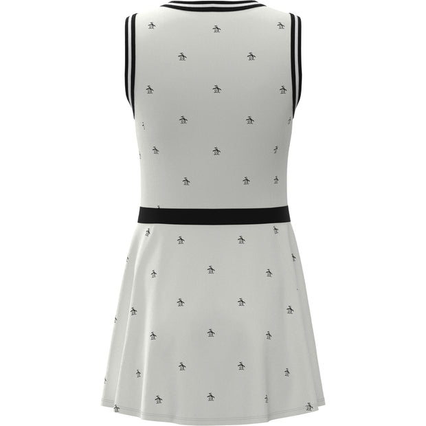 V-Neck Allover Pete Print Tennis Dress In Bright White