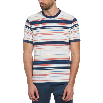 Organic Jersey Allover Striped Tee In Birch