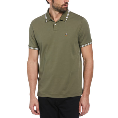 Organic Cotton TV Pete Polo Shirt In Dusty Olive