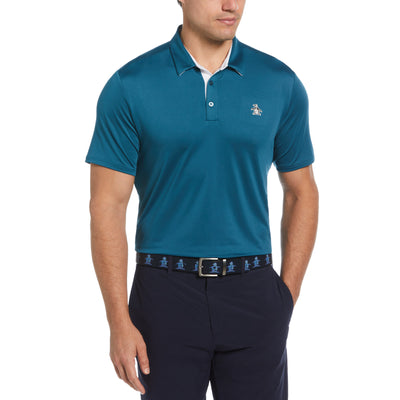 Original Block Design Short Sleeve Golf Polo Shirt In Corsair