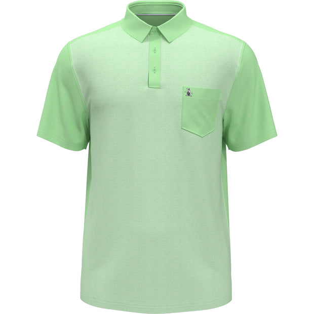 Original Colour Block Golf Polo In Green Ash