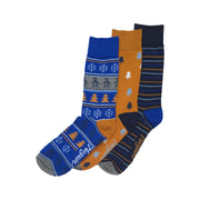 3 Pack Fairisle Ankle Socks In Dusty Blue