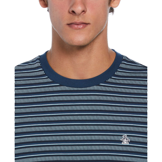 All Over Striped T-Shirt In Dark Sapphire