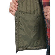 Poly Fill Vertical Channel Vest In Dusty Olive