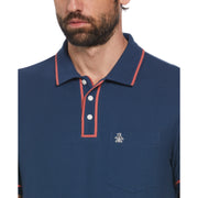 Organic Cotton The Earl Pique Short Sleeve Polo Shirt In Sargasso Sea