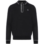 The Earl Merino Wool Blend Golf Sweater In Dark Caviar Heather