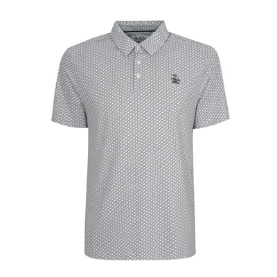 Heritage Geo Print Polo Shirt In Quarry