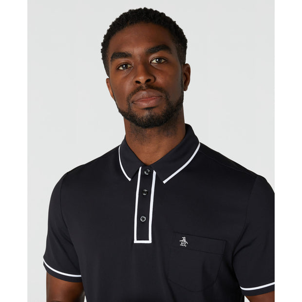 Technical Earl Short Sleeve Golf Polo Shirt In Caviar