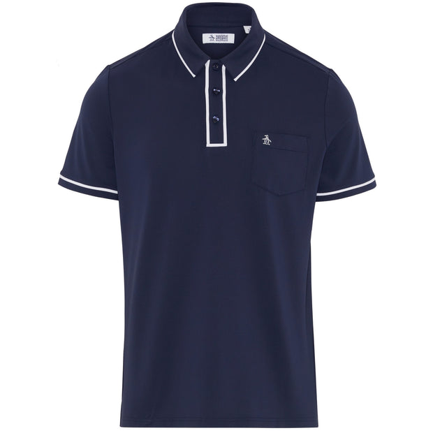 Technical Earl Short Sleeve Golf Polo Shirt In Black Iris