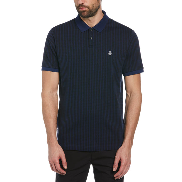 Mini Geo Print Polo Shirt In Medieval Blue