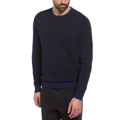 Tonal Jacquard Jumper In Medieval Blue