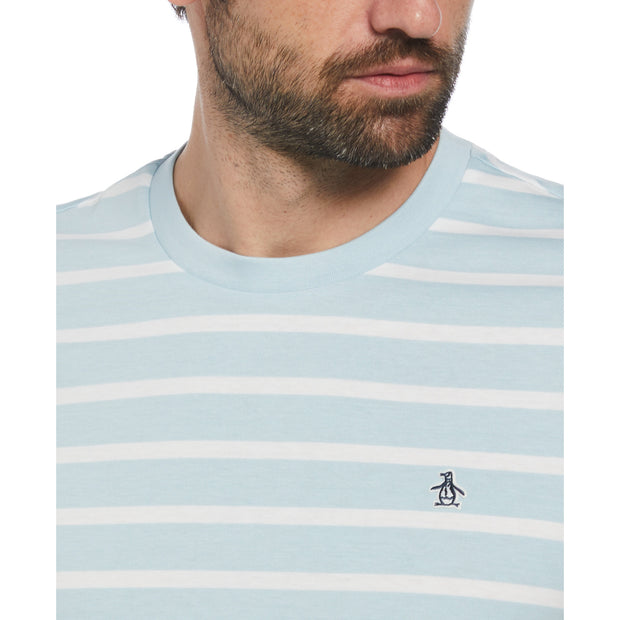 Organic Cotton Breton Striped T-Shirt In Cool Blue